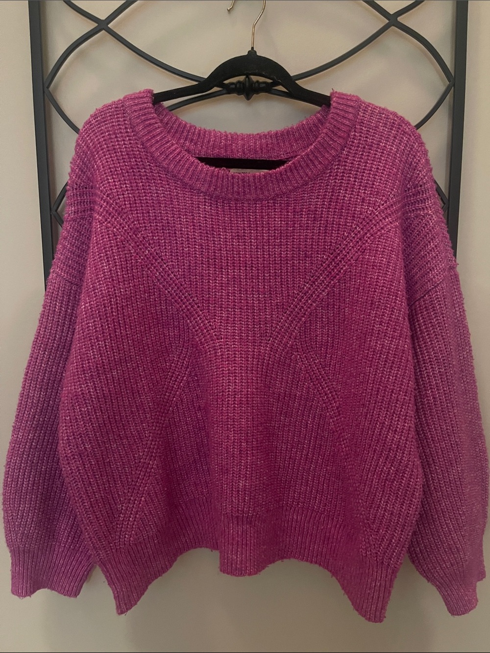 Sonoma Raspberry Crewneck Knit Sweater